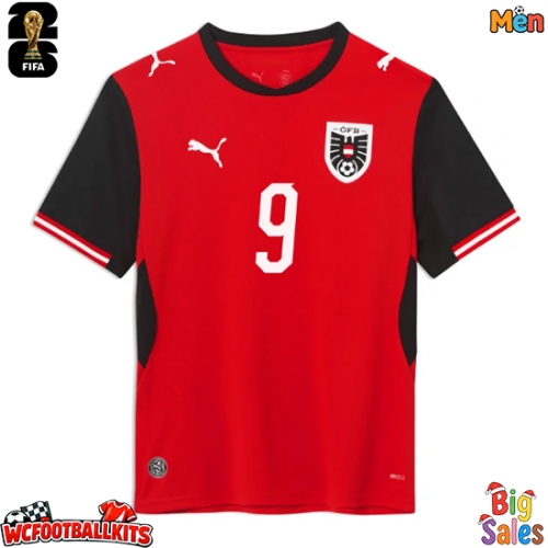 Austria Marcel Sabitzer #9 Replica Home Stadium Shirt World Cup 2026 Short Sleeve